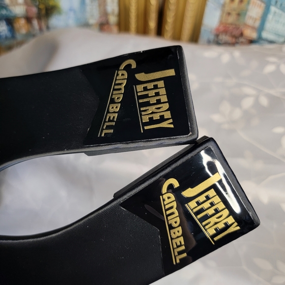 EUC Jeffrey Campbell Black Park Chain Slides Flats Slip-On Sandals Size 7‎ - Picture 6 of 8